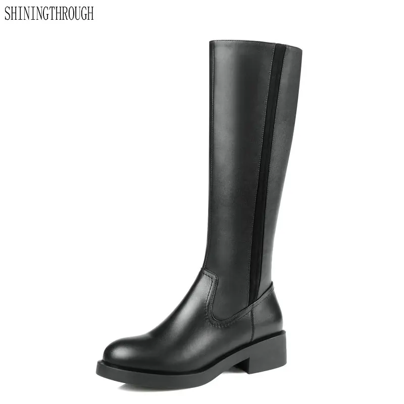 Top Quality Women Knee High Boots 4cm High Heels Long Warm Motorcycle Boots Genuine Leather High Party Club dress Shoes
Top Quality Women Knee High Boots 4cm High Heels Long Warm Motorcycle Boots Genuine Leather High Party Club dress Shoes