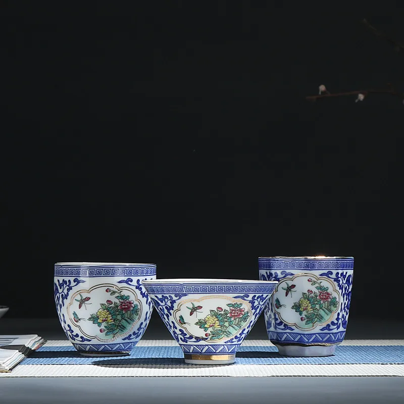 

Jia-gui luo China Jingdezhen Blue and White Porcelain Hand-painted Kung Fu Teacup Leisure Essential Tea Set Household Items