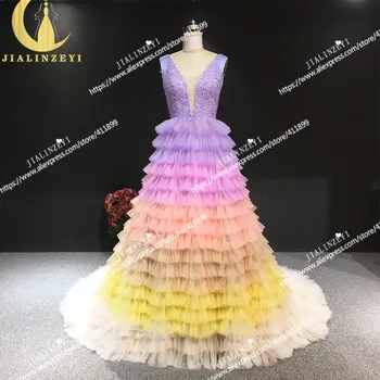 JIALINZEYI Real Sample Image Purple top Lace Appliques Colorful Tulle Skrit Dress for Party Evening Dresses
JIALINZEYI Real Sample Image Purple top Lace Appliques Colorful Tulle Skrit Dress for Party Evening Dresses
