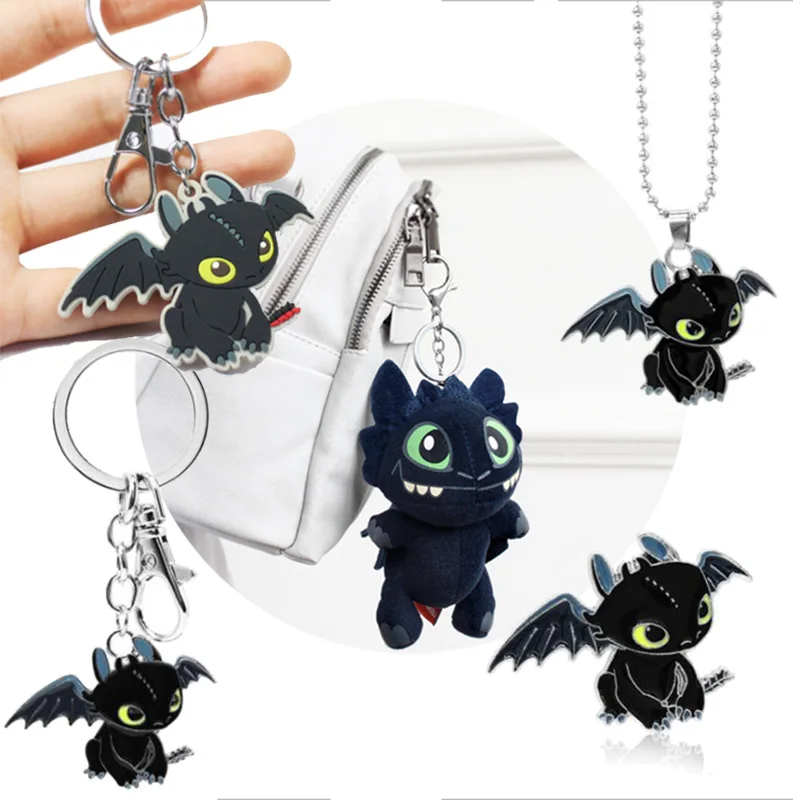 Action Toothless Night Fury Dragon Metal Keychain Necklace and Breastpin Plush Bag Pandents How to Train Your Dragon Toys
Action Toothless Night Fury Dragon Metal Keychain Necklace and Breastpin Plush Bag Pandents How to Train Your Dragon Toys