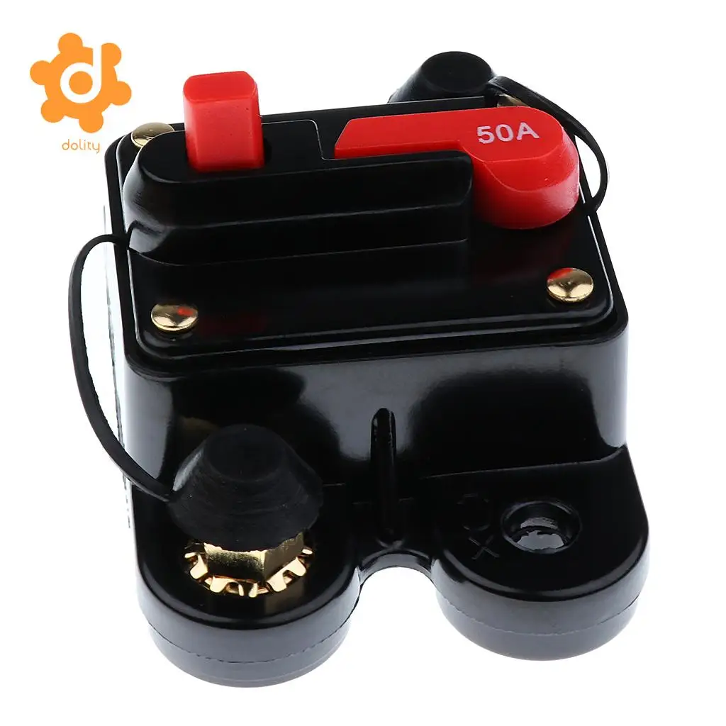 dolity 50A/150A/200A/250A Car Inline Manual Reset Circuit Breaker Fuse Power Protection DC12V-24V