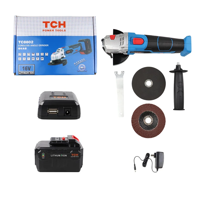 TCH 16V Cordless Brushless Lithium-Ion Angle Grinder Grinding Power Tool Cutting and Grinding Machine Polisher
TCH 16V Cordless Brushless Lithium-Ion Angle Grinder Grinding Power Tool Cutting and Grinding Machine Polisher