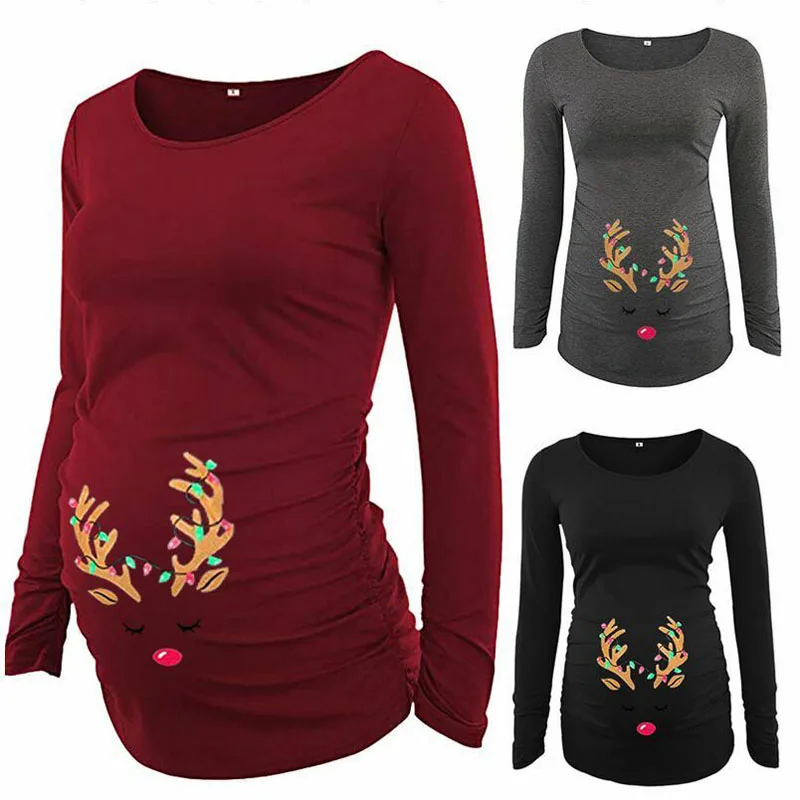 Christmas Printed Maternity Tops For Pregnant Women Clothes Long Sleeve Pregnancy Shirts Maternity Tee Top Gravidas Clothing
Christmas Printed Maternity Tops For Pregnant Women Clothes Long Sleeve Pregnancy Shirts Maternity Tee Top Gravidas Clothing