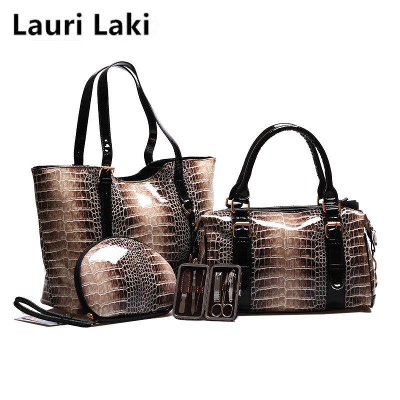 Lauri Laki 4 Pics Women Bags Sets Leather Handbag Women Large Tote Bags Luxury Ladies Serpentine Shoulder Bag Sac A Main 2018
Lauri Laki 4 Pics Women Bags Sets Leather Handbag Women Large Tote Bags Luxury Ladies Serpentine Shoulder Bag Sac A Main 2018