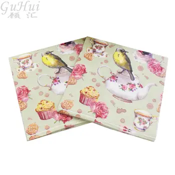 100pcs Vintage Tea Cup Cake Bird Pattern Tissue Disposable Paper Napkin Baby Shower Favor Birthday Wedding Party Decor Supplies 
100pcs Vintage Tea Cup Cake Bird Pattern Tissue Disposable Paper Napkin Baby Shower Favor Birthday Wedding Party Decor Supplies