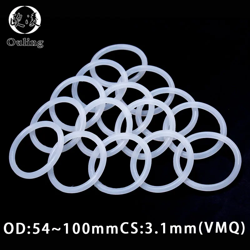 White Silicon Ring Silicone/VMQ O ring 3.1mm Thickness OD54/55/60/65/70/75/80/85/90/95/100mm Rubber ORing Seal Oil Gasket Washer
White Silicon Ring Silicone/VMQ O ring 3.1mm Thickness OD54/55/60/65/70/75/80/85/90/95/100mm Rubber ORing Seal Oil Gasket Washer
