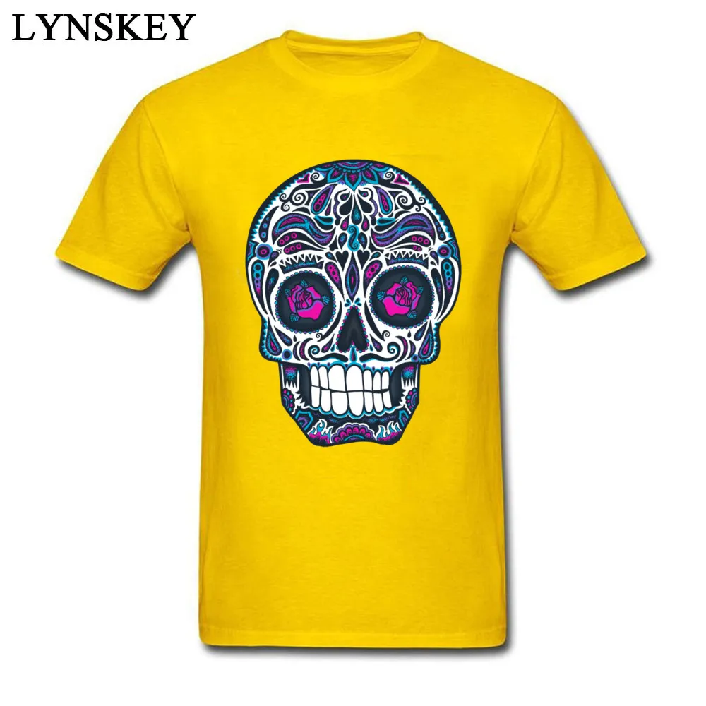 Cotton Boy Short Sleeve T Shirt Design Tops Shirt Cute Geek O Neck Tee Shirt Calavera IV Neon Calavera IV Neon yellow