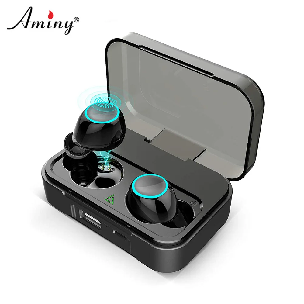 AMINY Bluetooth 5.0 Wireless Earphones Deep Bass Stereo Sound Touch Control Wireless Bluetooth Headset with Charging Case
AMINY Bluetooth 5.0 Wireless Earphones Deep Bass Stereo Sound Touch Control Wireless Bluetooth Headset with Charging Case