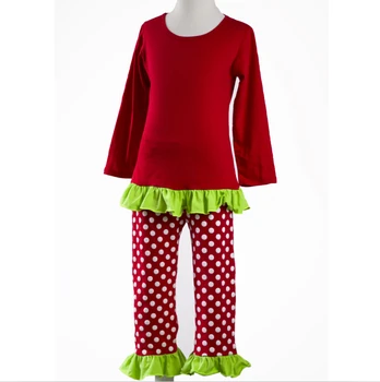 Good quality Long sleeve Red ruffle white spots Christmas Pajamas cotton children's leisure wear pajamas
Good quality Long sleeve Red ruffle white spots Christmas Pajamas cotton children's leisure wear pajamas