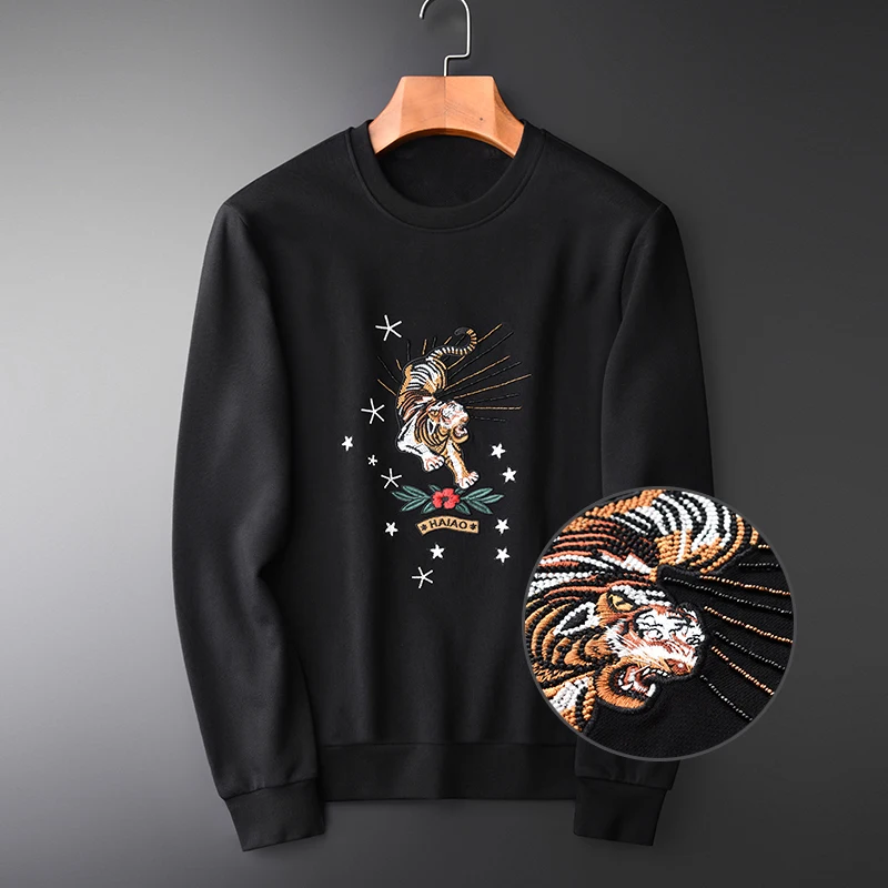 Minglu Tiger Embroidery Sweatshirt Male Plus Size 4xl Luxury 100% Cotton Spring Round Collar Mens Hoodies Slim Sweatshirts Men
Minglu Tiger Embroidery Sweatshirt Male Plus Size 4xl Luxury 100% Cotton Spring Round Collar Mens Hoodies Slim Sweatshirts Men