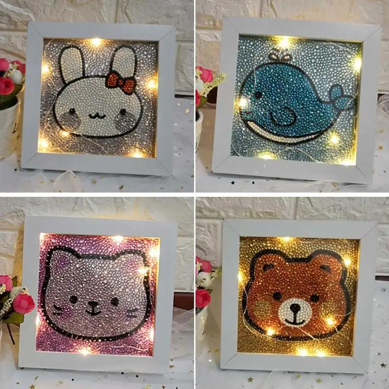 DIY Cartoon LED Diamond Painting Light Cross Stitch Drill Embroidery Night Light Creative Home Decoration Kids Gift Lamp
DIY Cartoon LED Diamond Painting Light Cross Stitch Drill Embroidery Night Light Creative Home Decoration Kids Gift Lamp