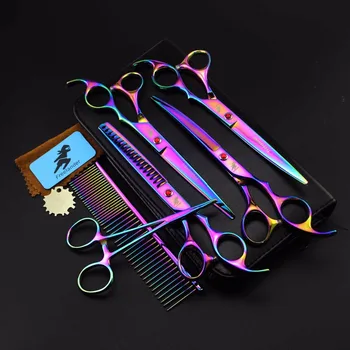 Freelander 7.0 inch colorful 4 Pack pet grooming scissors Flat cut Bend scissors Thin scissors Send pet comb
Freelander 7.0 inch colorful 4 Pack pet grooming scissors Flat cut Bend scissors Thin scissors Send pet comb
