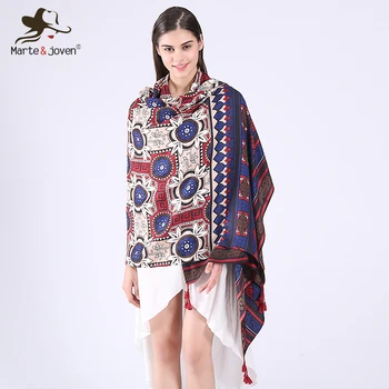 Marte&Joven New Fashion Vintage Ethnic Style Scarf and Shawl for Women Spring Autumn Geometric 190 * 95 cm Long Pashmina
Marte&Joven New Fashion Vintage Ethnic Style Scarf and Shawl for Women Spring Autumn Geometric 190 * 95 cm Long Pashmina
