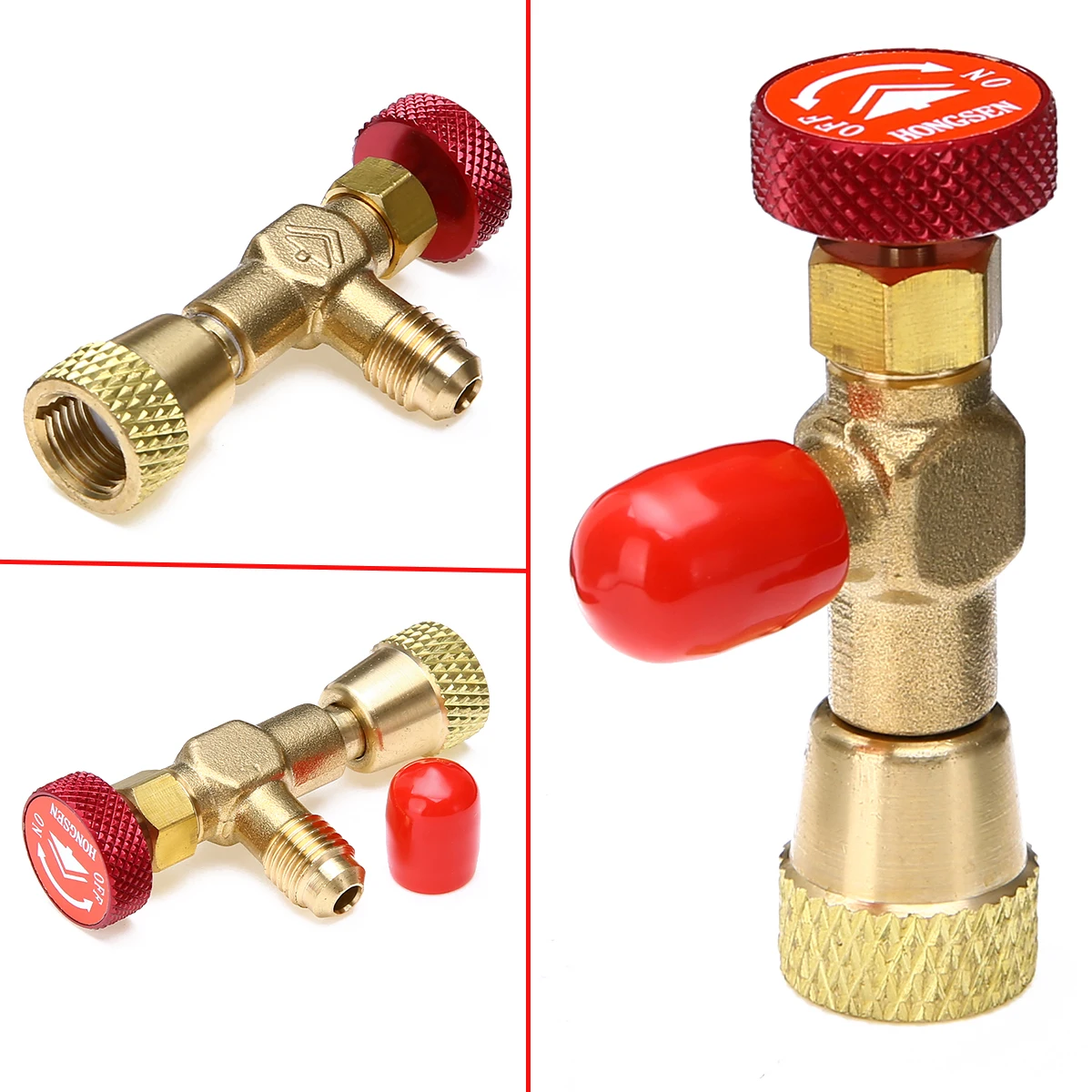 1pc Charging Hose Flow Control Valve Adapter 1/4