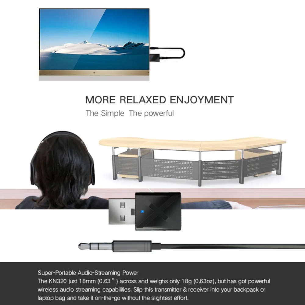 2in1USB Wireless Bluetooth Transmitter Receiver Stereo Audio Music Adapter With 3.5mm Audio Cable For Home TV MP3 PC Car Speaker
2in1USB Wireless Bluetooth Transmitter Receiver Stereo Audio Music Adapter With 3.5mm Audio Cable For Home TV MP3 PC Car Speaker