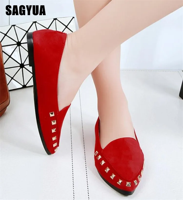 Pointed Suede women Flats spring Breathable slip on casual shoes Female shallow Loafers Ladies rivet Office shoes mujer A534
Pointed Suede women Flats spring Breathable slip on casual shoes Female shallow Loafers Ladies rivet Office shoes mujer A534