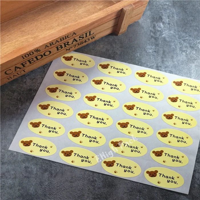 35*25 Sweet Bear Thank you Ellipse design Kraft paper Sticker for Handmade Products/DIY Gift seal sticker/ retail
35*25 Sweet Bear Thank you Ellipse design Kraft paper Sticker for Handmade Products/DIY Gift seal sticker/ retail