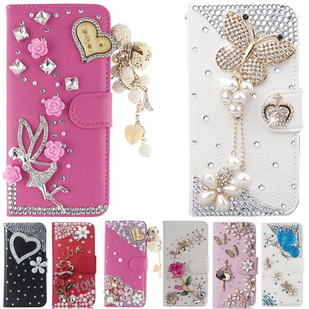 Purse Flip Card Pouch Stand Crystal Diamond Rhinestone Cover Case For Meizu Meilan 5 |