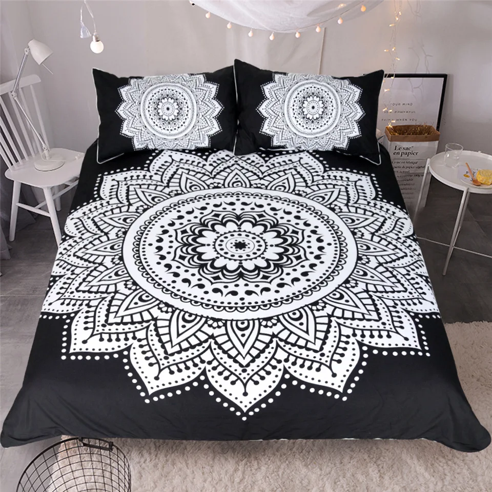 Home textile 3pcs/set boho bedding set white and black mandala elephant duvet cover pillowcase bohemia lotus adult bedding 8size
Home textile 3pcs/set boho bedding set white and black mandala elephant duvet cover pillowcase bohemia lotus adult bedding 8size