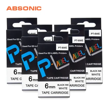 Absonic 5PCS 6mm XR-6WE Cassette For Casio Label Tape XR-6WE Printer Ribbon For Casio EZ-Label Tag Printers KL-60 KL-100 KL-120 
Absonic 5PCS 6mm XR-6WE Cassette For Casio Label Tape XR-6WE Printer Ribbon For Casio EZ-Label Tag Printers KL-60 KL-100 KL-120
