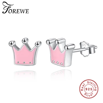 FOREWE Pink Princess Queen Crown Stud Earrings for Women Girls 925 Sterling Silver Earrings Women Jewelry
FOREWE Pink Princess Queen Crown Stud Earrings for Women Girls 925 Sterling Silver Earrings Women Jewelry