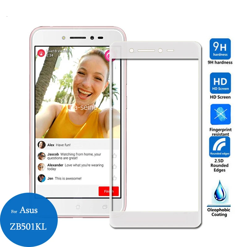 Для Asus Zenfone Live ZB501KL закаленное стекло полное покрытие защита экрана 9H 2.5D защитная
