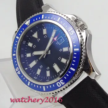 44mm Black Sterile Dial Rotating Blue Ceramic Bezel Stainless steel Case Luminous Hands Luxury Automatic Movement men's Watch
44mm Black Sterile Dial Rotating Blue Ceramic Bezel Stainless steel Case Luminous Hands Luxury Automatic Movement men's Watch