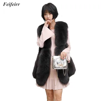 Fashion fur vest Autumn Winter female 2018 New Temperament Warm Slim Sleeveless fox fur long vest fur coat casaco feminino
Fashion fur vest Autumn Winter female 2018 New Temperament Warm Slim Sleeveless fox fur long vest fur coat casaco feminino