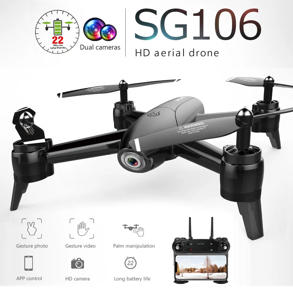 SG106 HD 1080P RC Drone RTF Optical Flow Altitude Hold Wide Angle Wifi FPV Dual Cameras Camera Drone With Smart Remote Control
SG106 HD 1080P RC Drone RTF Optical Flow Altitude Hold Wide Angle Wifi FPV Dual Cameras Camera Drone With Smart Remote Control