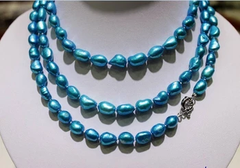 FREE shipping>>> >>>long freshwater pearl necklace Blue Baroque 9x11mm 46" metal clasp
FREE shipping>>> >>>long freshwater pearl necklace Blue Baroque 9x11mm 46" metal clasp