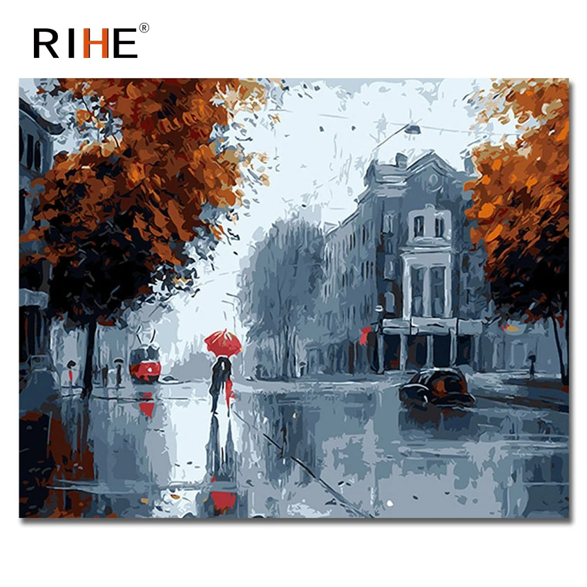 RIHE Rainy Street Diy Painting By Numbers Romantic Landscape Oil Painting On Canvas Cuadros Decoracion Acrylic Paint 40X50CM
RIHE Rainy Street Diy Painting By Numbers Romantic Landscape Oil Painting On Canvas Cuadros Decoracion Acrylic Paint 40X50CM