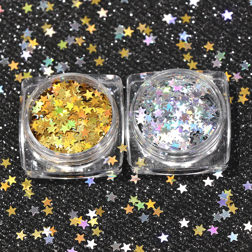 1 jar Laser silver Stars Sequins Nail Glitters Flakes 3mm Star Paillettes Sparkles DIY Nail Art Decorations
1 jar Laser silver Stars Sequins Nail Glitters Flakes 3mm Star Paillettes Sparkles DIY Nail Art Decorations