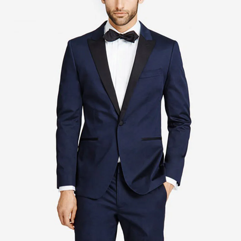 Navy Blue Men Suits for Wedding Suit Pants Black Peaked Lapel 2Pieces Slim Fit Best Man Blazers Jacket Custom Made Costume Homme
Navy Blue Men Suits for Wedding Suit Pants Black Peaked Lapel 2Pieces Slim Fit Best Man Blazers Jacket Custom Made Costume Homme