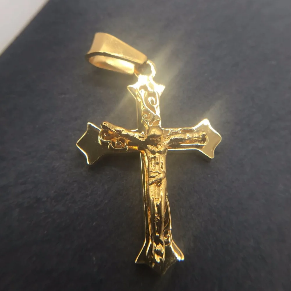 Faith jewelry Stainless Steel Crucifix Cross jesus lord pendant Necklace Gold Color Chain For Men women Jewelry 55cm long chain
Faith jewelry Stainless Steel Crucifix Cross jesus lord pendant Necklace Gold Color Chain For Men women Jewelry 55cm long chain