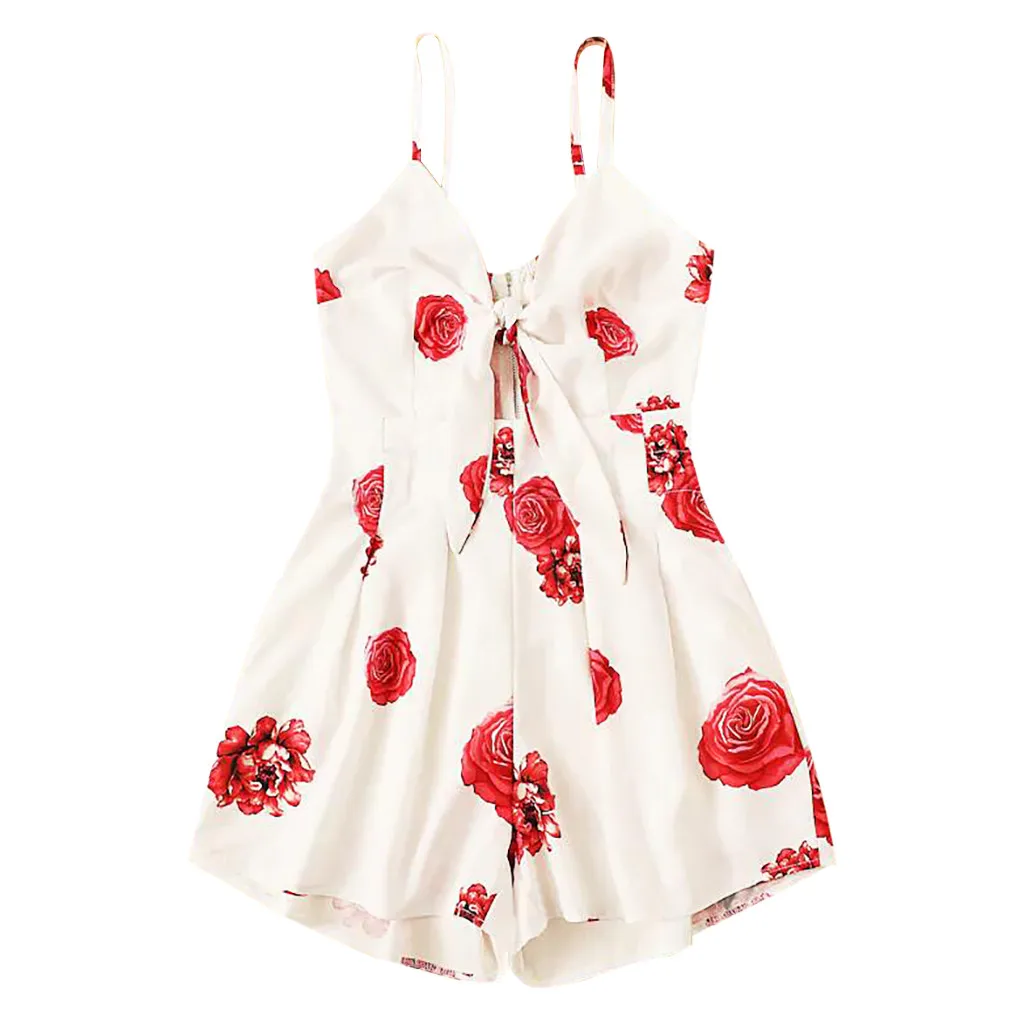 2019 Summer Trend Fashion Women Casual Backless Off Shoulder Bowknot Bandage Stripe Playsuit Lightweight comfortable soft | Женская
