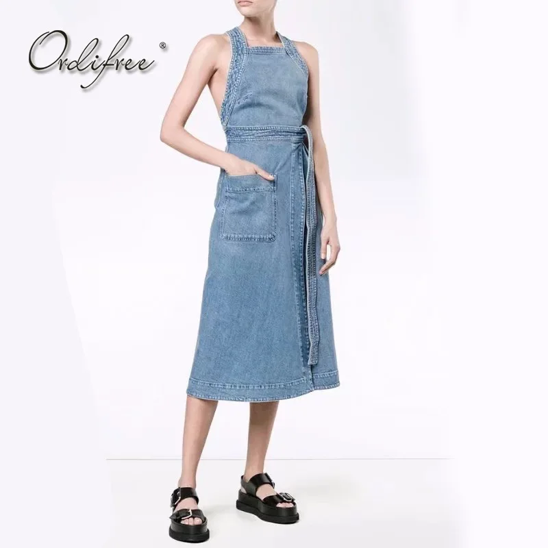 Ordifree 2018 Summer Denim Sundress Women Denim Dress Overalls Sexy Bandage Spaghetti Strap Bodycon Jeans Dress
Ordifree 2018 Summer Denim Sundress Women Denim Dress Overalls Sexy Bandage Spaghetti Strap Bodycon Jeans Dress