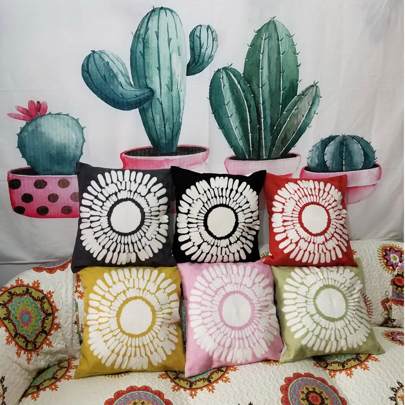 Sofa Decor Pillowcase Cotton Embroidered Cushion Cover Geometric Designs Handmade Throw Pillow Cover 18x18 Inch
Sofa Decor Pillowcase Cotton Embroidered Cushion Cover Geometric Designs Handmade Throw Pillow Cover 18x18 Inch