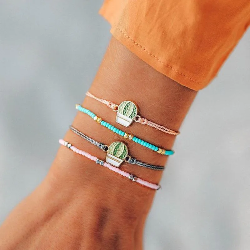 Doreen Box New Fashion Colorful Beads Kawaii Cactus Pink Blue Rope Multilayer Bracelets For Women Party Jewelry, 4PCs/Set
Doreen Box New Fashion Colorful Beads Kawaii Cactus Pink Blue Rope Multilayer Bracelets For Women Party Jewelry, 4PCs/Set
