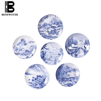 Chinese Style Blue and White Porcelain Plate Wall Decoration Hand Painted Landscape Pattern Wall Hanging Dish Flower Vase Crafts
Chinese Style Blue and White Porcelain Plate Wall Decoration Hand Painted Landscape Pattern Wall Hanging Dish Flower Vase Crafts