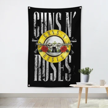 GUNS N ROSES Music Band Team Logo Cloth Poster Banners Four-Hole Flag Dormitory Bedroom Wall Decoration
GUNS N ROSES Music Band Team Logo Cloth Poster Banners Four-Hole Flag Dormitory Bedroom Wall Decoration