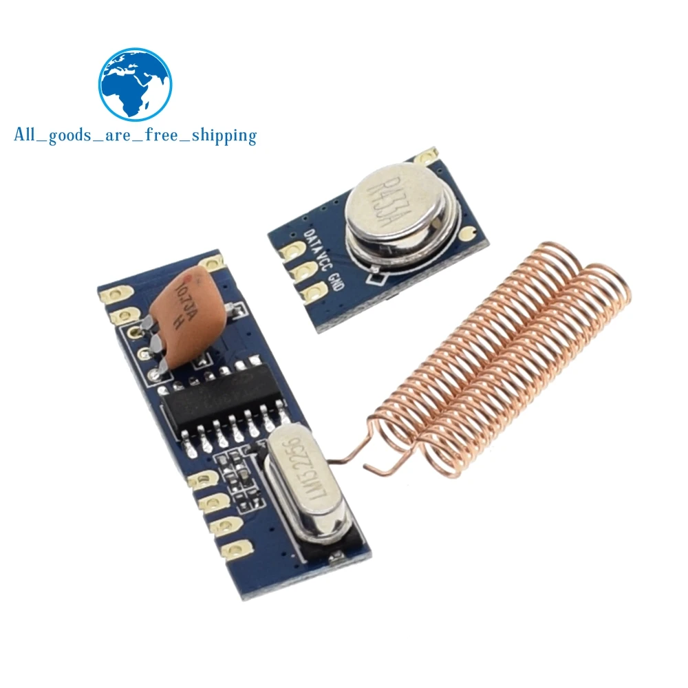 433MHz 100 Meters Wireless Module Kit ASK Transmitter STX882 + ASK Receiver SRX882 + 2Pcs Copper Spring Antenna
433MHz 100 Meters Wireless Module Kit ASK Transmitter STX882 + ASK Receiver SRX882 + 2Pcs Copper Spring Antenna