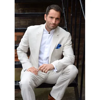 Custom Made Beach Ivory Men Suit Slim Fit Blazer Masculino 2 Piece Wedding Tuxedos Men Suits (Jacket+Pants) G358
Custom Made Beach Ivory Men Suit Slim Fit Blazer Masculino 2 Piece Wedding Tuxedos Men Suits (Jacket+Pants) G358