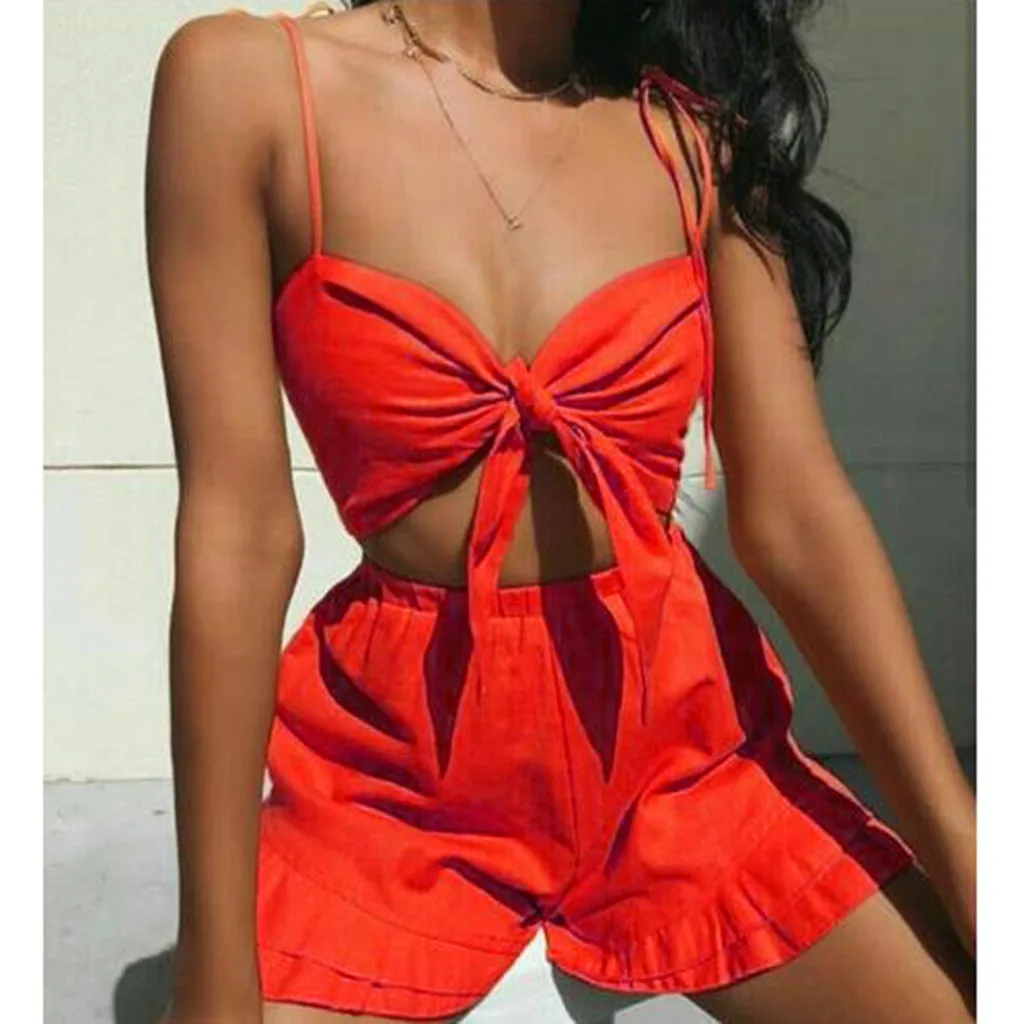Women Two Piece Outfits Women Sexy Fashion Solid Color Strap Shirt Shorts Two-Piece Set conjuntos de mujer
Women Two Piece Outfits Women Sexy Fashion Solid Color Strap Shirt Shorts Two-Piece Set conjuntos de mujer