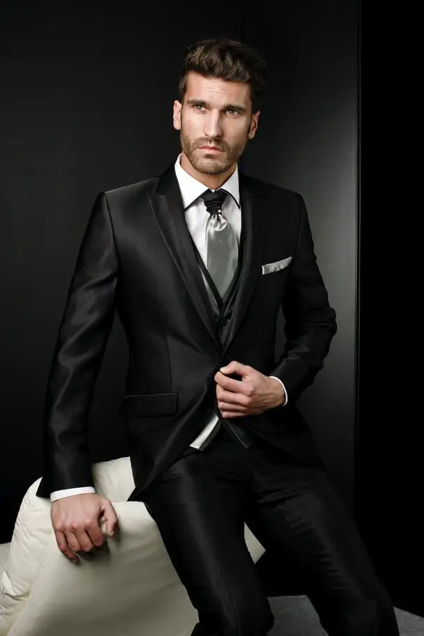 New Arrival Groom Tuxedo Shiny Black Groomsmen Peak Lapel Wedding/Dinner Suits Best Man Bridegroom (Jacket+Pants+Tie+Vest)B328
New Arrival Groom Tuxedo Shiny Black Groomsmen Peak Lapel Wedding/Dinner Suits Best Man Bridegroom (Jacket+Pants+Tie+Vest)B328
