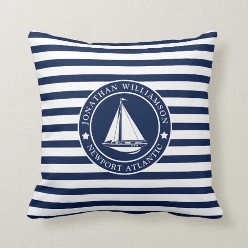 Personalized Blue and White Striped Sailing Boat, Nautical Throw Pillow Case Novelty Cushion Covers Chair Couch Home Decorate 1
Personalized Blue and White Striped Sailing Boat, Nautical Throw Pillow Case Novelty Cushion Covers Chair Couch Home Decorate 1