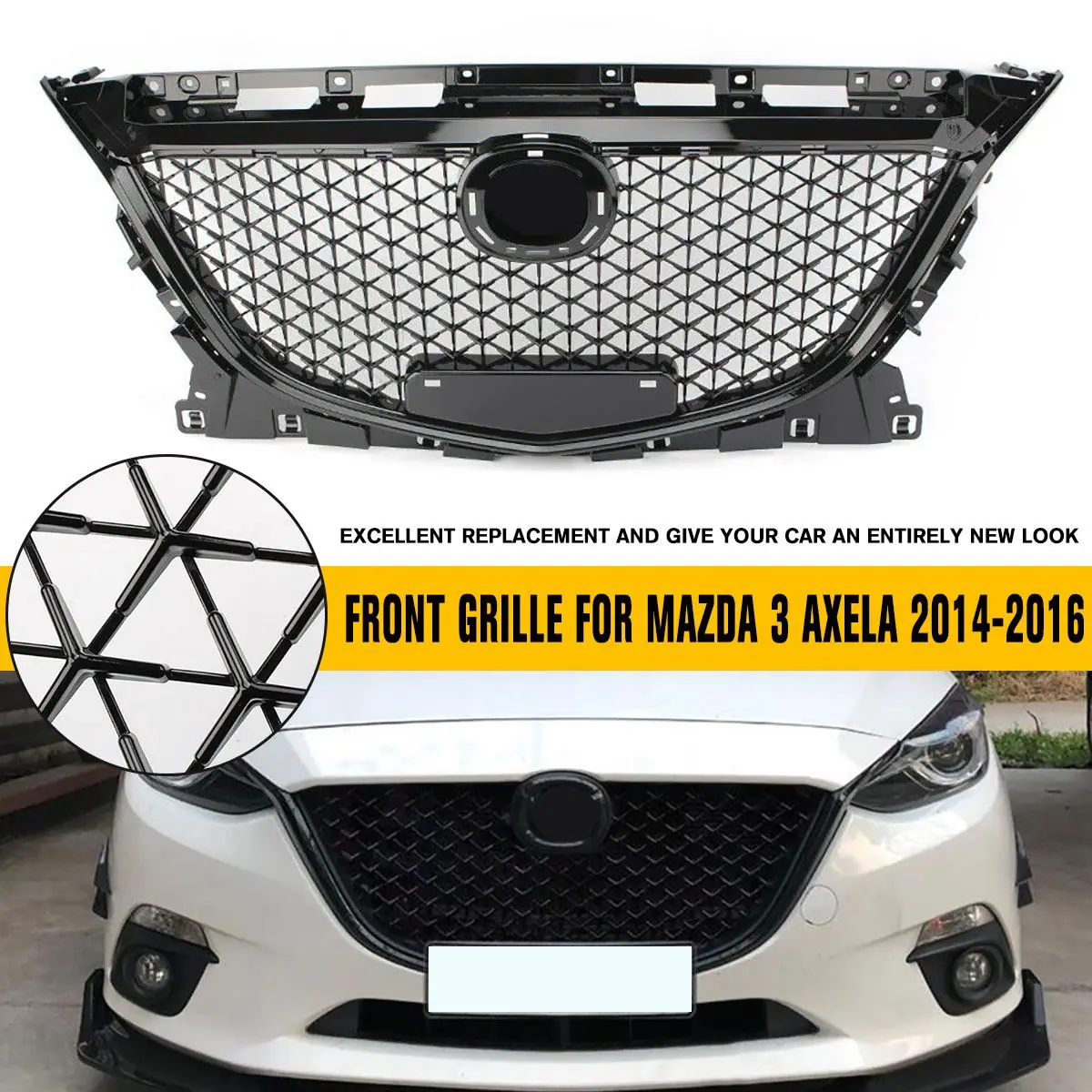 Racing grill Fit For Mazda 3 Axela 2014 2015 2016 Bumper Front Upper Grille ABS Chrome Honeycomb Grill Black
Racing grill Fit For Mazda 3 Axela 2014 2015 2016 Bumper Front Upper Grille ABS Chrome Honeycomb Grill Black