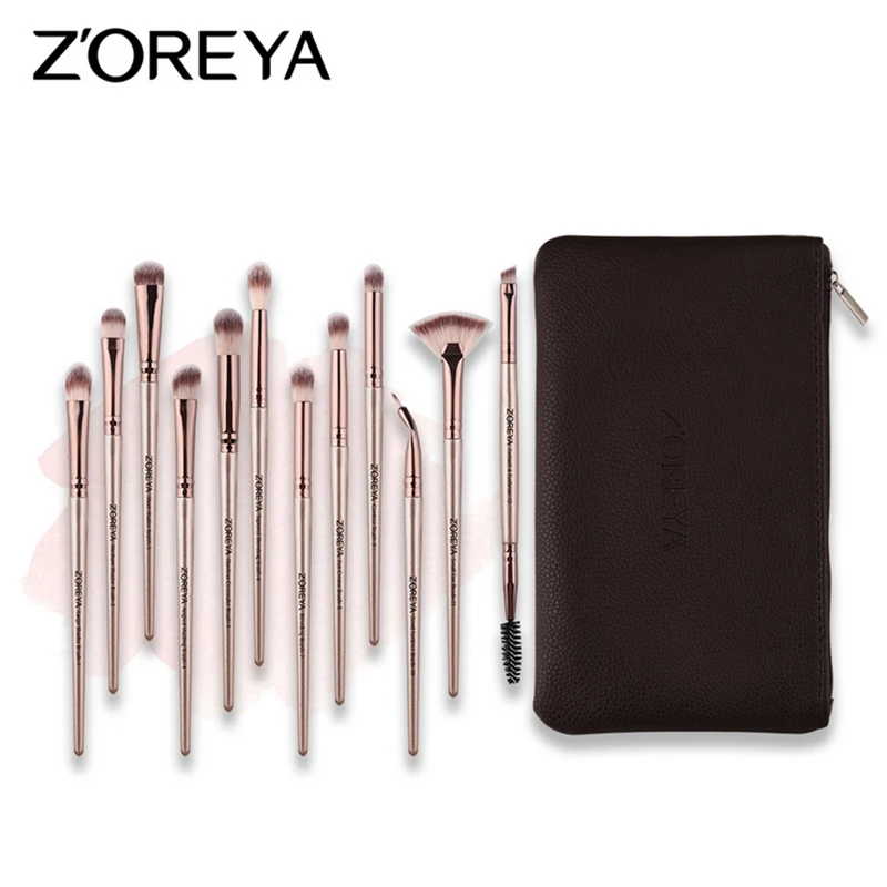 ZOREYA 12Pcs Eye Makeup Brush Set Eyeshadow Eyebrow Concealer Blending Eyeliner Fan Brush Makeup Brushes Leather Bag
ZOREYA 12Pcs Eye Makeup Brush Set Eyeshadow Eyebrow Concealer Blending Eyeliner Fan Brush Makeup Brushes Leather Bag