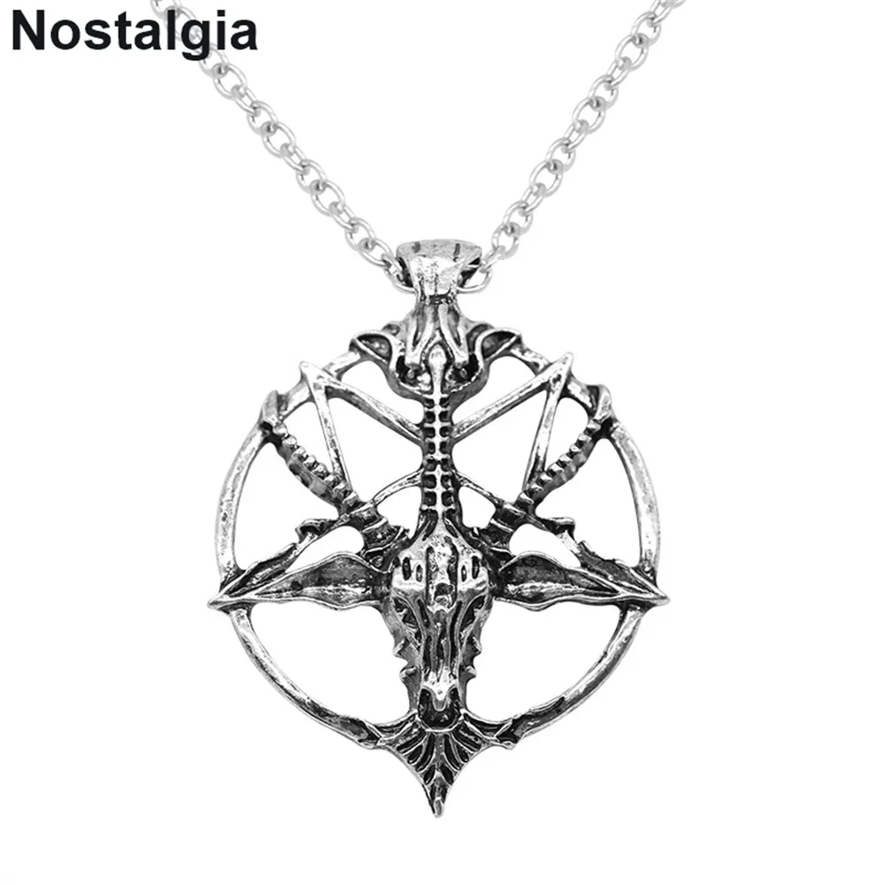 Nostalgia 10Pcs Wiccan Ram Skull Necklace Wicca Pentagram Pagan Talisman Ouija Witchcraft Jewelry Steampunk Accessories Jewelery
Nostalgia 10Pcs Wiccan Ram Skull Necklace Wicca Pentagram Pagan Talisman Ouija Witchcraft Jewelry Steampunk Accessories Jewelery