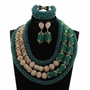 Fashion Teal and Gold Big African Costume Jewelry Set 4 Layers Crystal Bead Women Bride Jewelry Set WE178
Fashion Teal and Gold Big African Costume Jewelry Set 4 Layers Crystal Bead Women Bride Jewelry Set WE178
