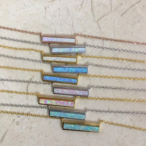high quality opal bar charm necklace 100% 925 sterling silver simple design blue white fire opal Gem MINIMAL choker chain style
high quality opal bar charm necklace 100% 925 sterling silver simple design blue white fire opal Gem MINIMAL choker chain style